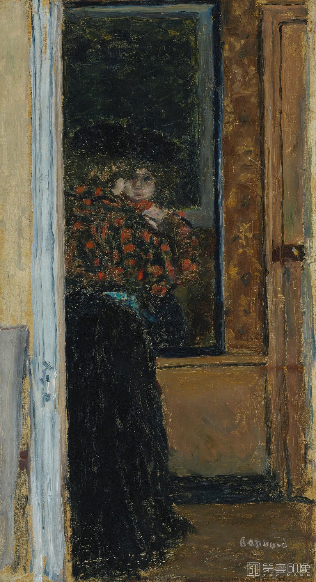 油画-DEVANT LA GLACE OU LE MIROIR